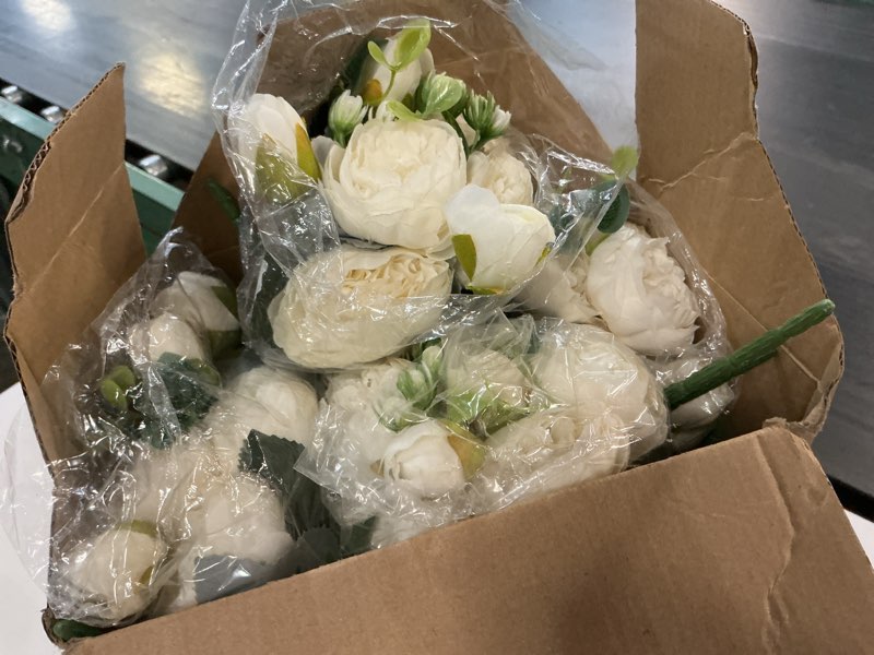 Condition photo showing Good Condition for yunlly 16 packs artificial peony flowers faux peonies bouquet silk vintage wedding home table door decor reusable bouquet rose flowers for bridal wedding birthday home(white,peony) peony white