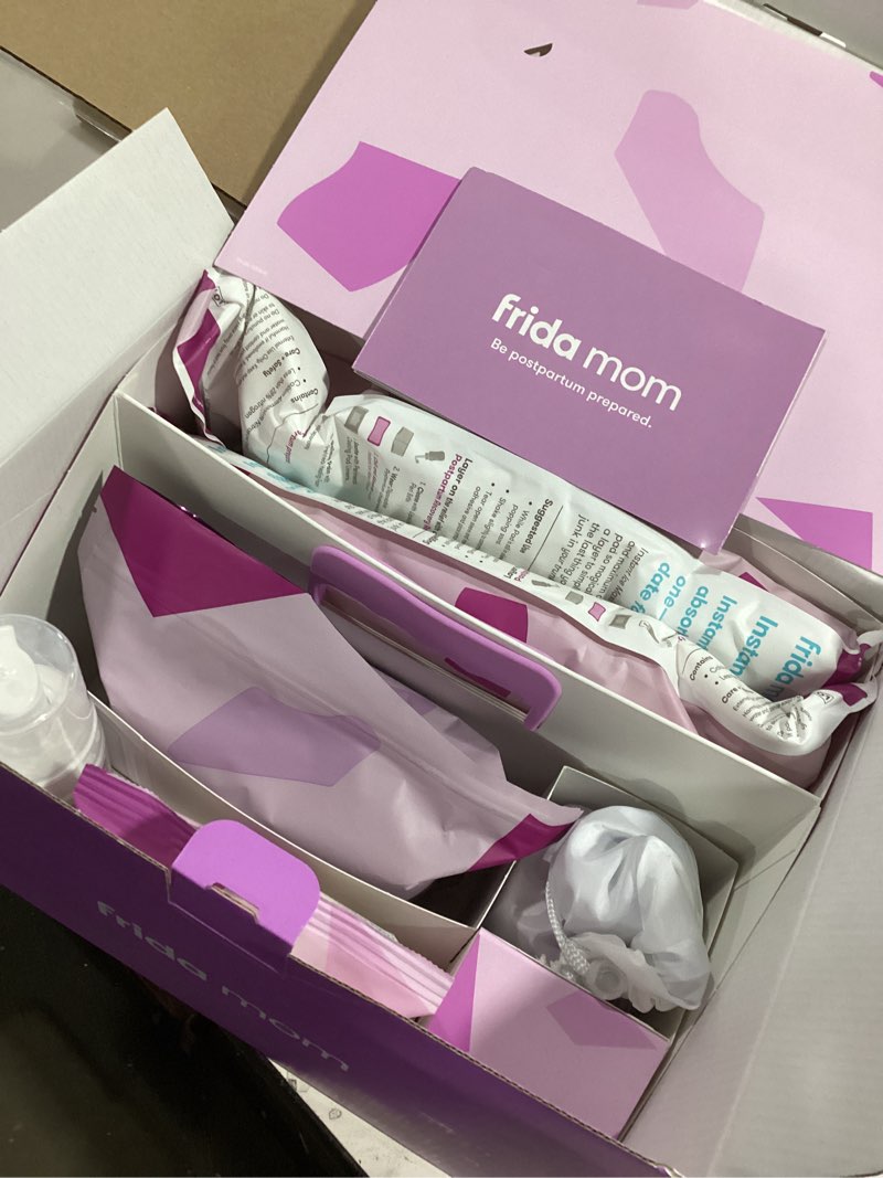 Condition photo showing Good Condition for (similar) frida mom 11pc postpartum essentials kit gift set, hospital bag must haves for new mom, includes 4 disposable postpartum underwear, 4 ice maxi pads, perineal healing foam & 24 pad liners & peri bottle