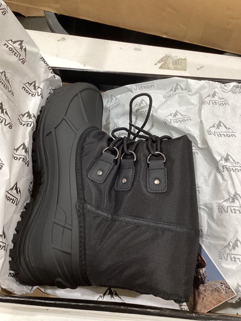 Condition photo showing Good Condition for NORTIV 8 Men's Waterproof Hiking Winter Snow Boots Insulated Fur Liner Lightweight Outdoor Tall Boots 9 Black-2m