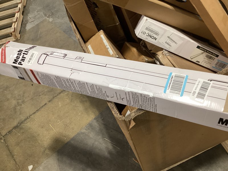 Condition photo showing Good Condition for reinforced 42" extra tall x 100" extra wide baby gate for large openings stop babies and pets from drilling through retractable baby gates extra tall retractable dog gate no sagging retractable gate white 42" tall x 100" wide? with reinforced bar ?