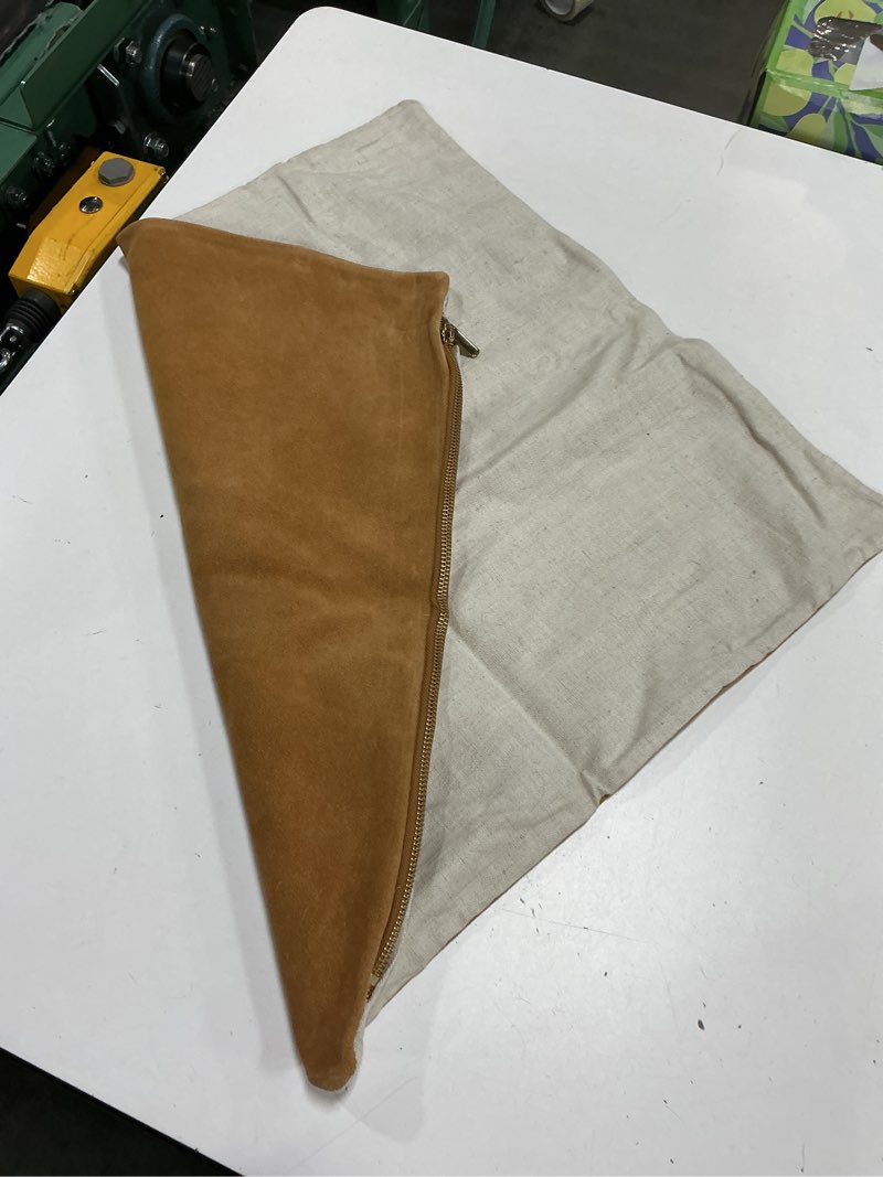 Condition photo showing Good Condition for quince reversible linen bamboo pillow cover 20*20 turmeric/flax