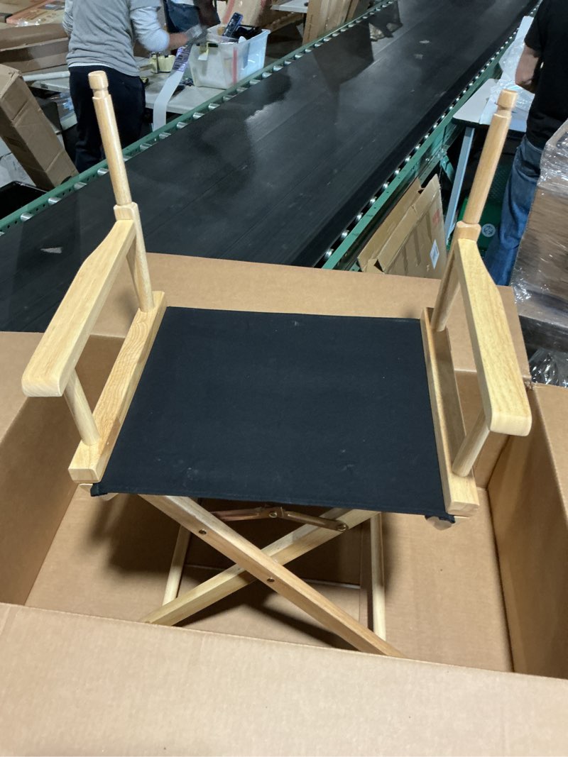 Condition photo showing As Is for trademark innovations director chair, black