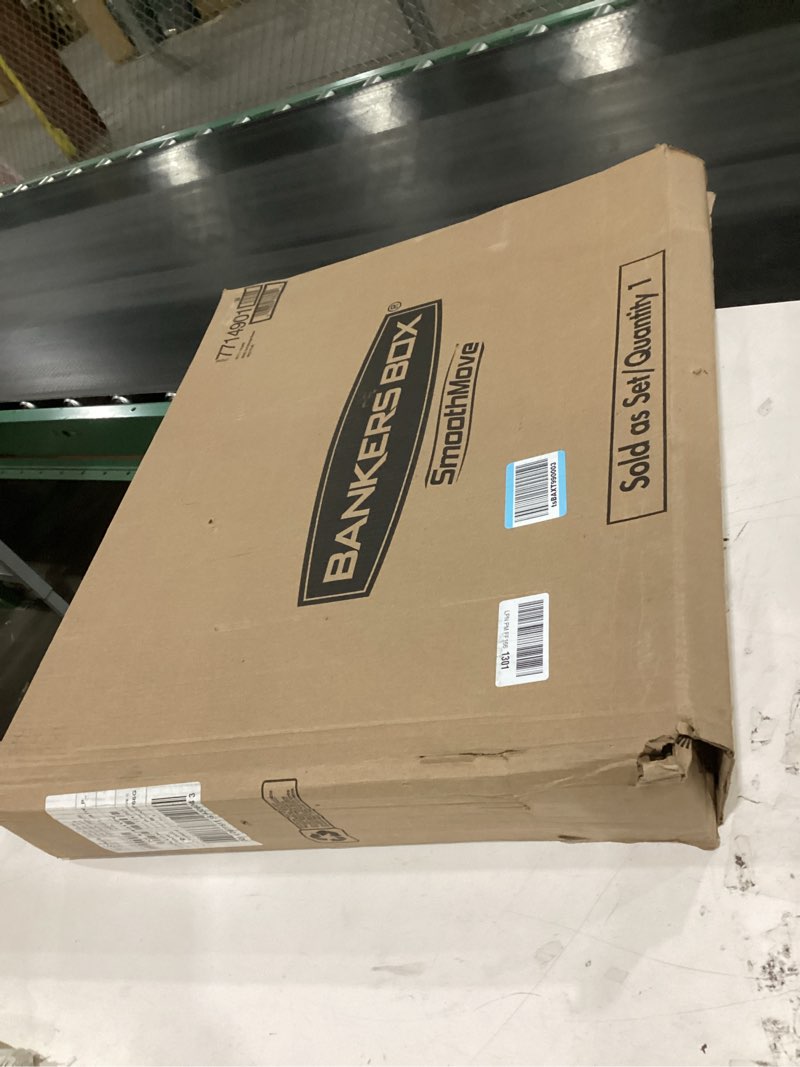 Condition photo showing New/Like New for bankers box small classic moving box 10 pack, reinforced handles, tape-free assembly, box with lid, 15-in x 12-in x 10-in (7714901) small, 10 count (pack of 1)