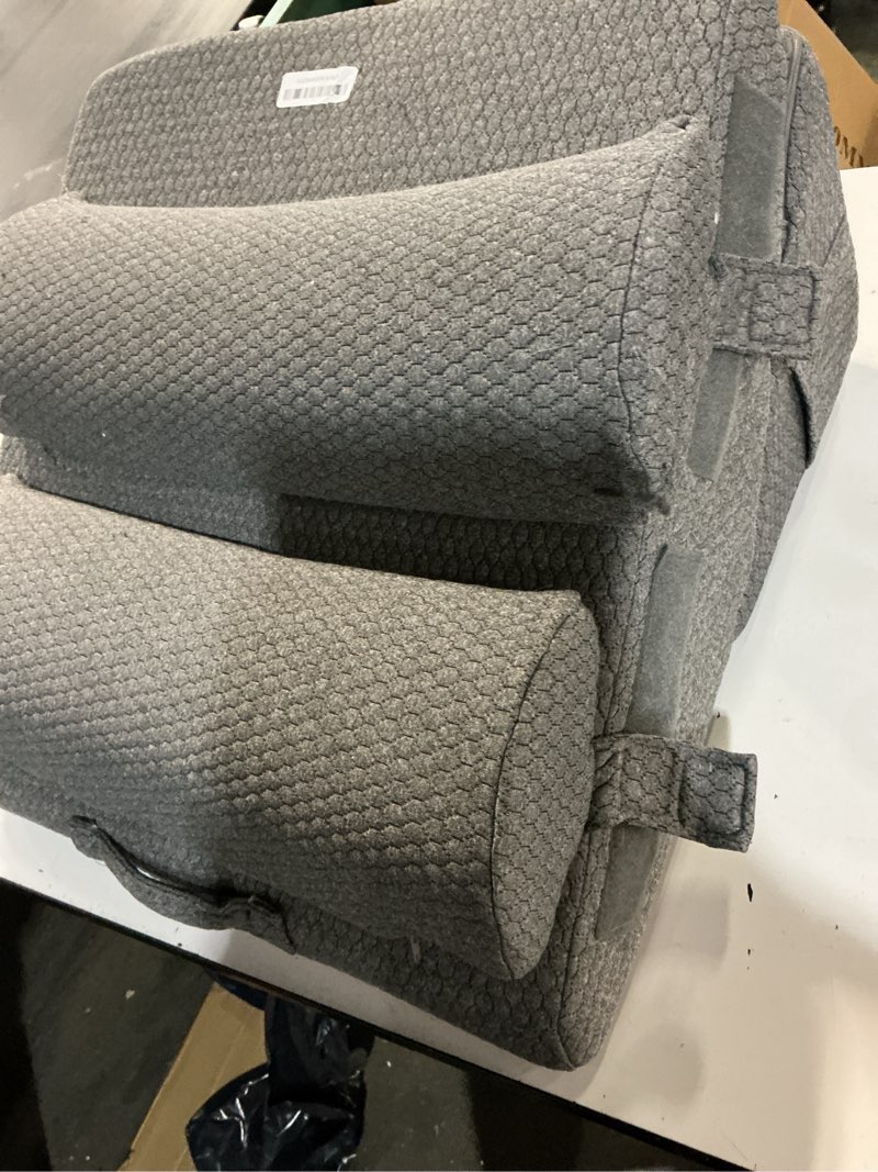 Condition photo showing Good Condition for bedluxe adjustable 4pcs bed wedge pillow set, memory foam wedge pillow post surgery for back, neck, leg pain relief, pillow wedge for sleeping, sitting up in bed, acid reflux and gerd, dark grey dark grey adjustable 9&12 inch + 2 head pillow