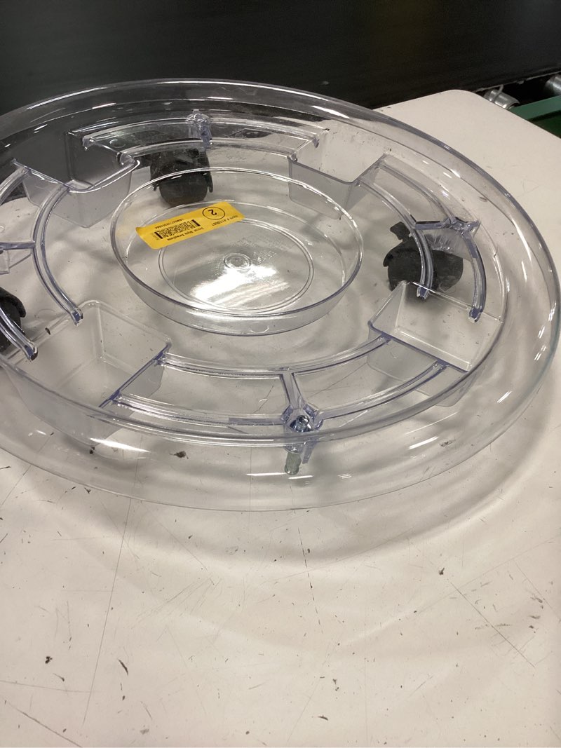 Condition photo showing As Is for panacea 84731 plastic plant caddy, clear, 14" dia.