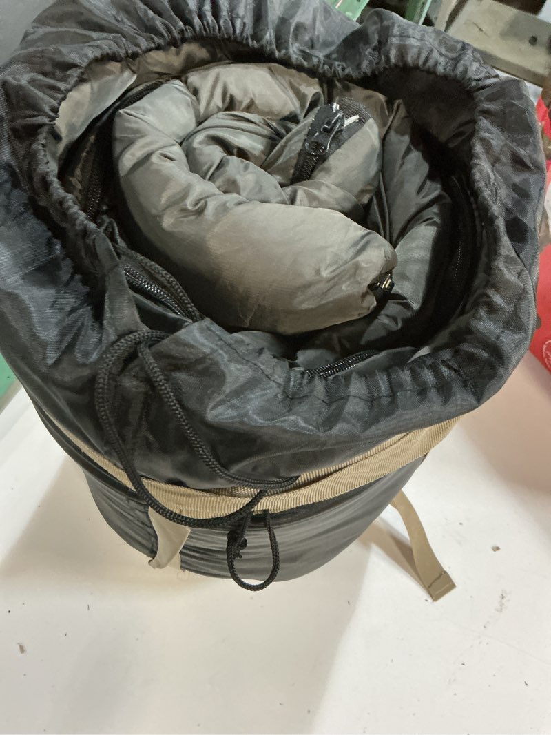 Condition photo showing Good Condition for farland sleeping bag for adults, cold weather & warm plush fleece-lined interior - portable waterproof windproof with compression sack for camping hiking traveling indoor & outdoor dark grey