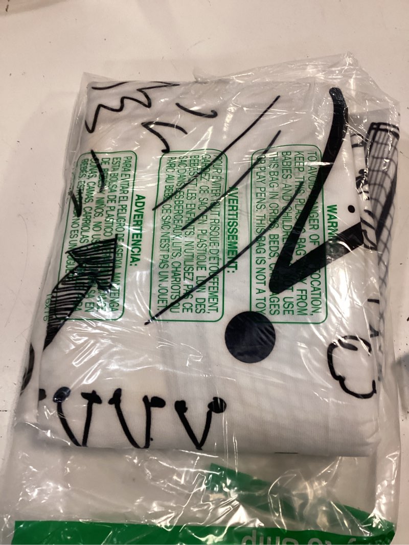 Condition photo showing Good Condition for soccer sport boys curtains 42wx63h inch rod pocket football black white graffiti funny sketch unique cool art printed for kids teens living room bedroom window drapes treatment fabric 2 panels 42"w x 63"l (pack of 2) 05black white