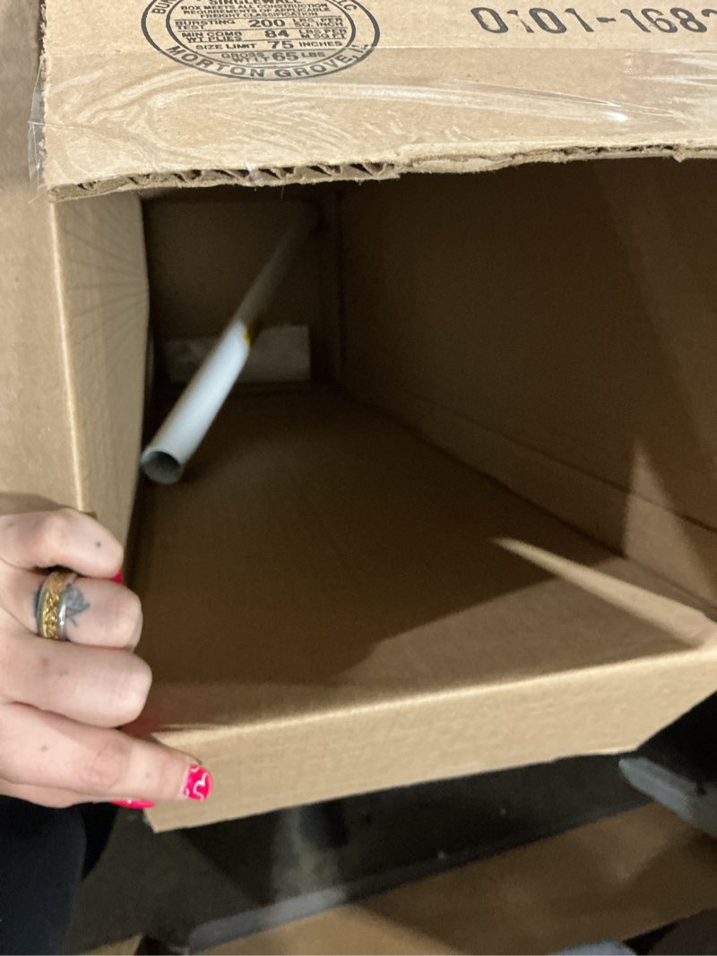 Condition photo showing Good Condition for Closet Rods for Hanging Clothes, 1.3 Inch Diameter Heavy Duty Closet Rod 30”-48”Inch Adjustable Clothes Hanging Bar Matte White Shower Curtain Rods for Closet, Wardrobes, Bathroom, Windows 17-39\" Matte White