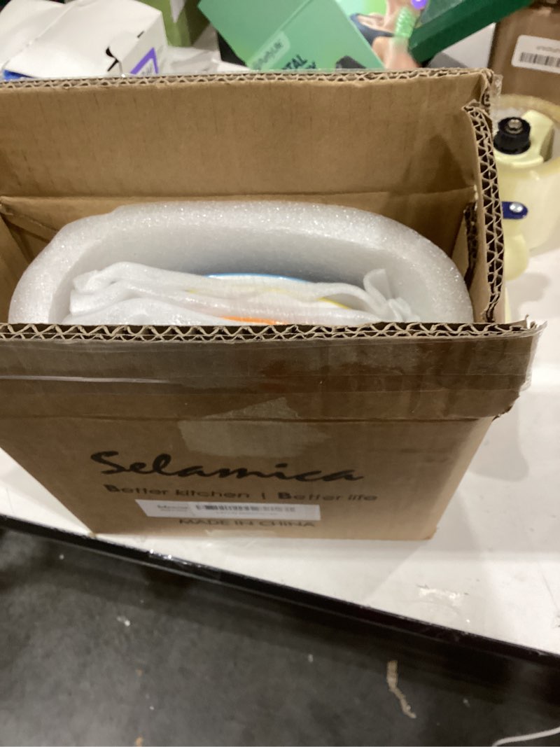Condition photo showing New/Like New for Selamica Ceramic Dessert Plates Set of 6, 6 Inch Mini Dinner Plates for Cake Snacks Side Dish, Microwave & Dishwasher Safe Assorted Colors 6 inch
