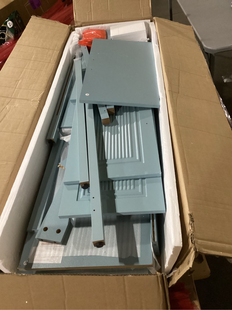 Condition photo showing Good Condition for Buffet Cabinet with Storage, 55" Blue Kitchen Storage Cabinet with Shelves, Modern Farmhouse Coffee Bar Station for Dining Room, Kitchen Buffet, Blue 55*15.7*32.2 Blue