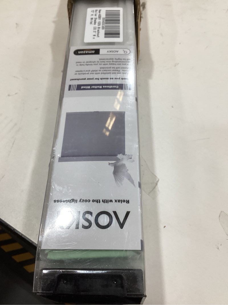 Condition photo showing New/Like New for AOSKY Blackout Roller Shades Cordless Blinds for Windows, Free-Stop Shades with Valance, Thermal Insulated Fabric, UV Protection, Natural Woven Blinds for Home and Office (33.5" W x 72" H, White) White 33.5"W x 72"H