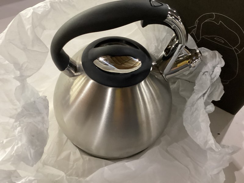 Condition photo showing Good Condition for easyworkz whistling stovetop tea kettle food grade stainless steel hot water tea pot with loud whistle,3.1 quart(3.0l)