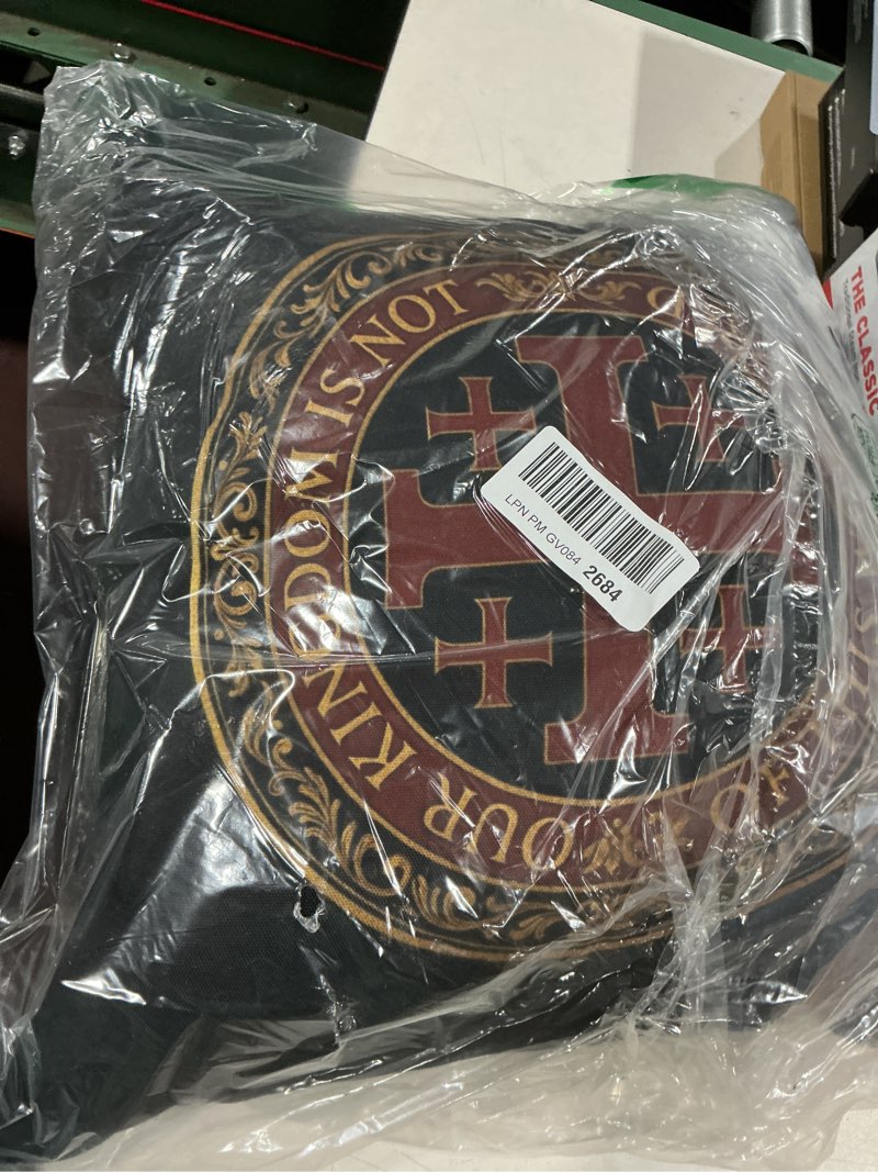 Condition photo showing Good Condition for christian jerusalem cross - templar throw pillow 18x18