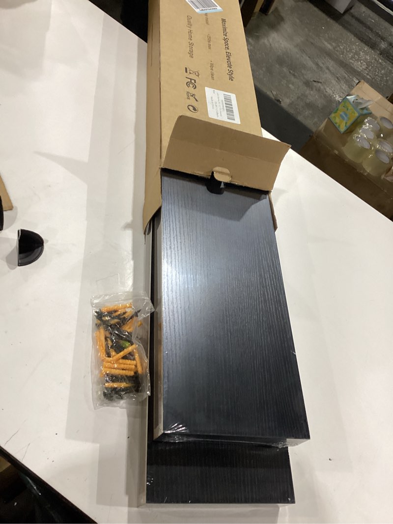 lufia floating wall shelves, set of 2, mdf with invisible brackets, modern storage for bedroom, bath