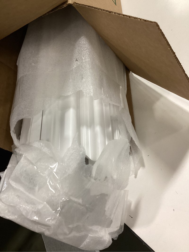 Condition photo showing As Is for Pangdam 3 Set Peel and Stick Wall Molding Kit Scalloped Wainscot Wall Panel Premade Accent Molding Wainscoting Ready to Assemble Wainscoting Panel for Home Decor (108''x50'',96''x37.5''Elegant Style) Elegant style 108''x50'',96''x37.5''