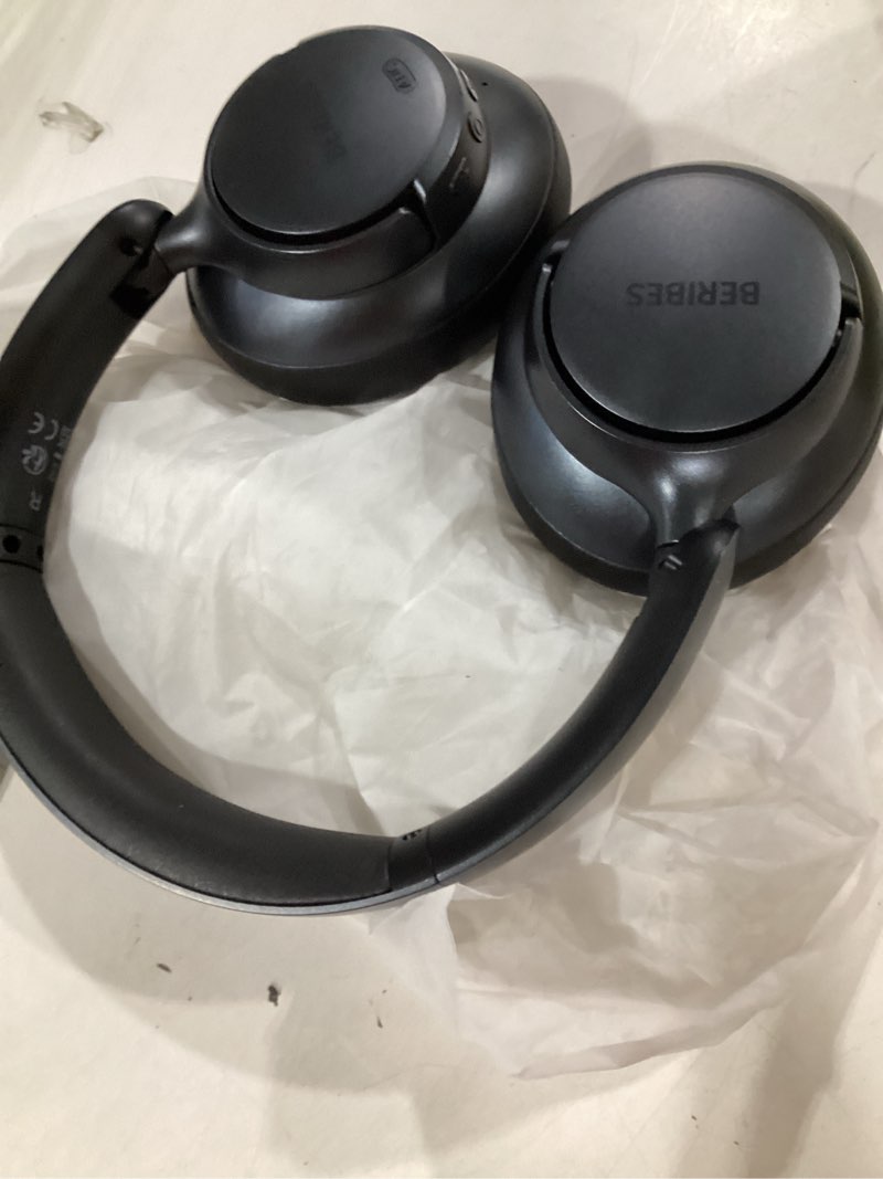 Condition photo showing Good Condition for beribes upgraded hybrid active noise cancelling headphones with transparent modes,70h playtime bluetooth headphones wireless bluetooth with mic, deep bass,3.5mm cable,soft-earpads,fast charging-black