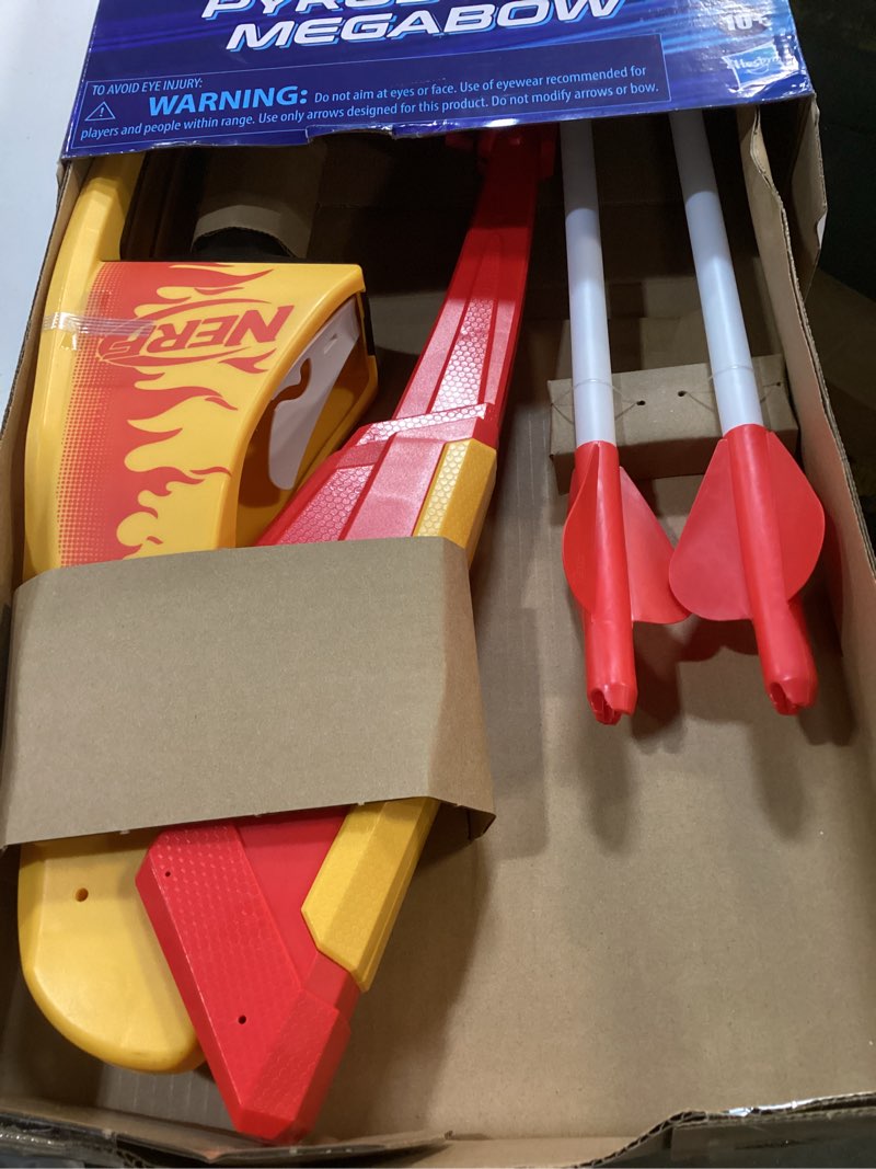 Condition photo showing Good Condition for Nerf Pyrostrike Megabow, 42-Inch Bow Fires Arrows Up to 105 Feet, 2 Arrows with Soft Tips, Kids Outdoor Toys, Ages 10+ (Amazon Exclusive)