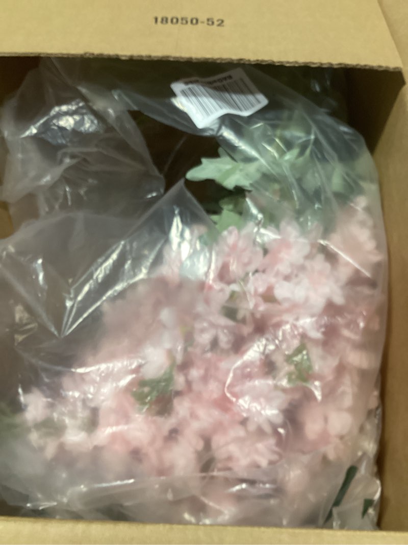 Condition photo showing As Is for artificial cherry blossom tree, 5ft fake plants indoor, faux pink sakura flowers blooming tree in pot, artificial trees silk plant for house bedroom living room office entryway porch decor 5ft white 1