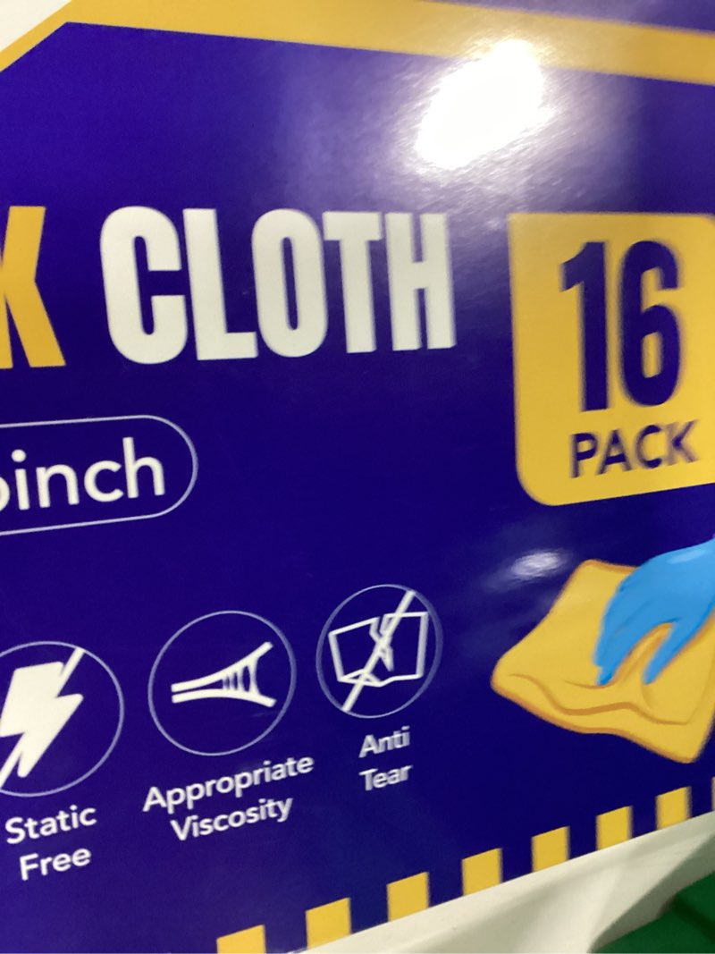 Condition photo showing New/Like New for CAREGY 16Pcs Tack Cloth for Removing Dust from Woodworking, Sanding Particles, Clean & Polish, Ideal for Woodworking & Painting,Wax and Silicone Free, 18 x 36 Inches Dust Cloths 16PACK