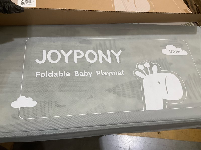 Condition photo showing As Is for baby play mat, 71x59 inch foldable play mats for babies and toddlers, waterproof & anti-slip portable foam floor mat for tummy time with travel bag indoor outdoor forest 59x71x0.4 inch