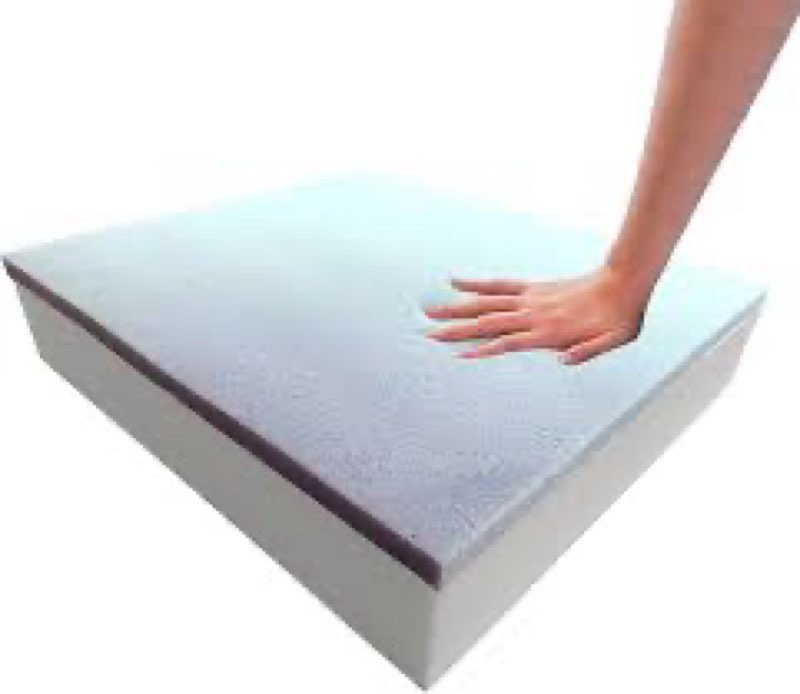 foamma 5" x 24" x 24" gel memory foam with high-density base, cooling pressure relief, cushion fille