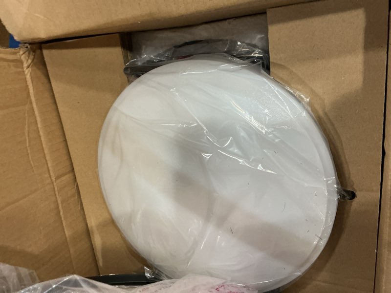 Condition photo showing New/Like New for kalium led ceiling light with remote 2pack 12 inch flush mount ceiling light fixture, 18w 3000k-6000k adjustable color temperature, dimmable lighting fixtures for kitchen bedroom. hardwired. 2pack matte black 12inch