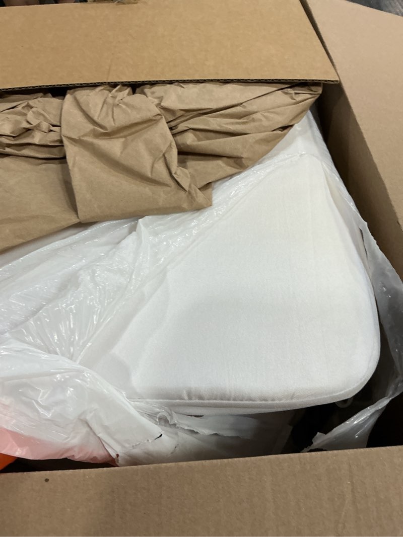 Condition photo showing As Is for spiareal wedding chiavari chair cushion 15 x 15 inch seat cushion dining chair pads with ties non slip memory foam kitchen chair pad for wood resin chiavari chairs party decor(white, 12 pieces) white 12