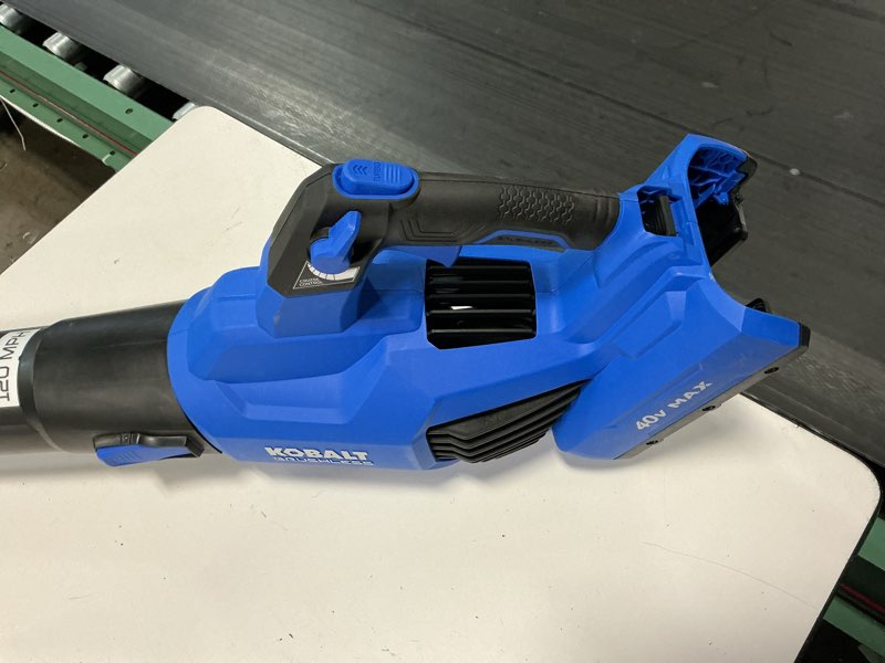 Condition photo showing As Is for kobalt 40-volt 520-cfm brushless handheld cordless electric leaf blower