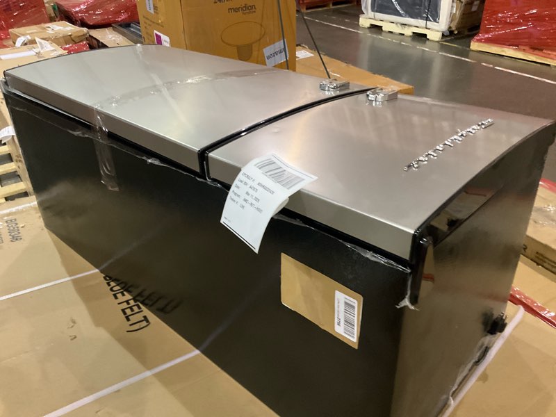 Condition photo showing As Is for Frigidaire, 2 Door Apartment Size Refrigerator/Freezer Combo, 7.5 cu ft, Platinum Series, Stainless, 23" D x 21.5" W x 55.5" H