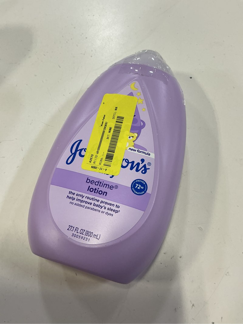Condition photo showing Good Condition for johnson's moisturizing bedtime baby body lotion with coconut oil  & natural calm aromas - 27.1oz