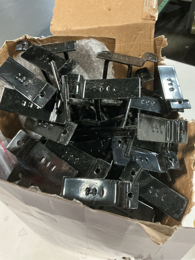 Condition photo showing As Is for Oudain 8 Inch Slatwall Hooks with Label Holder Slot Board Accessories Slatwall Panel Display Black Metal Hangers for Garage Shop Retail Display(50 Pcs)