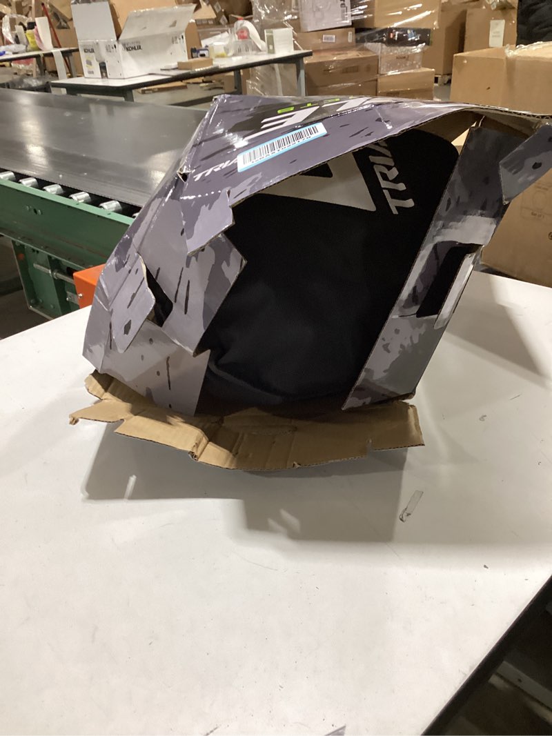 Condition photo showing New/Like New for TRIANGLE Full Face Motorcycle Helmets,Off-Road Motocross Helmet for Men & Women,Dual Visor with Internal Tinted Sunshield,Open Face 3/4 Adult Racing Helmet DOT Approved(Black,S) Small Black