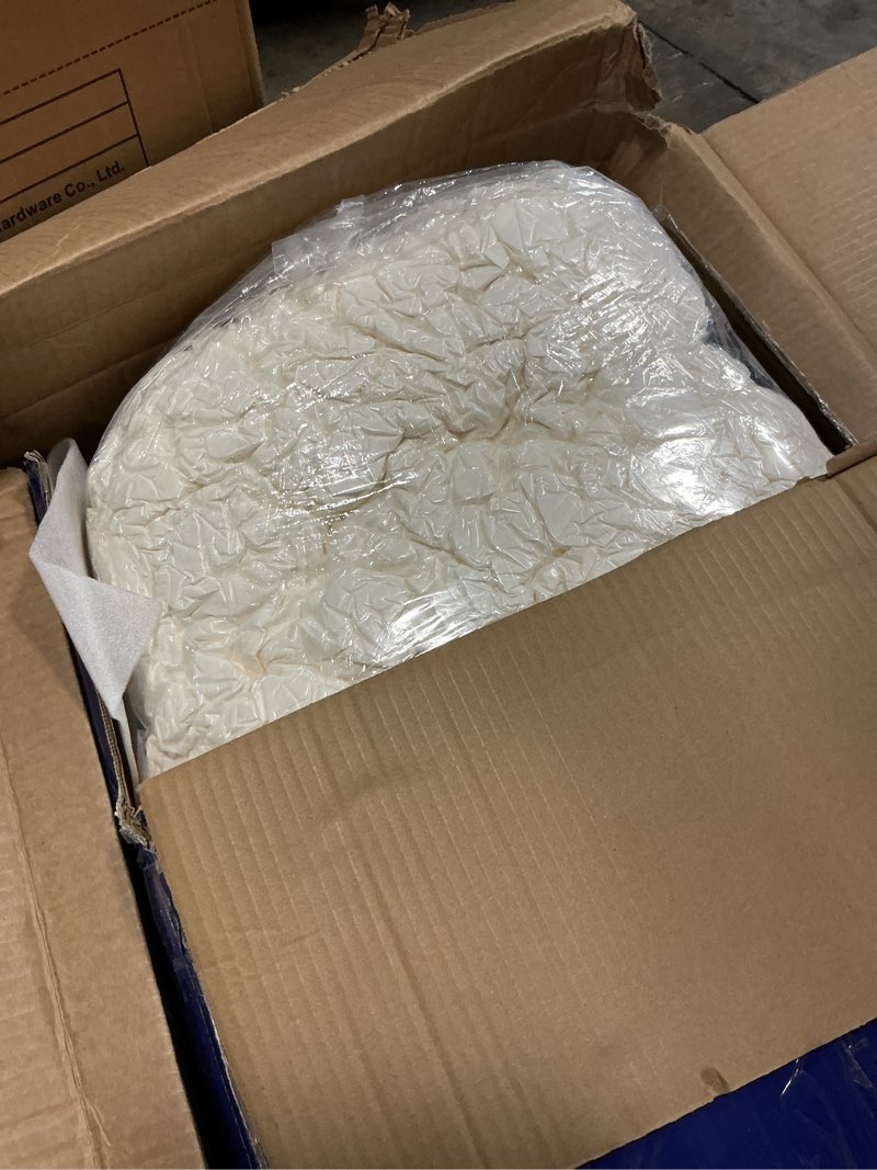 Condition photo showing New/Like New for MAXYOYO Bean Bag Chair for Adults, Floral Shaped Bean Bag Sofa, Ultra Soft Faux Fur Floor Sofa, Large Reading Chair for Living Room Bedroom, Beige, Single Single Beige