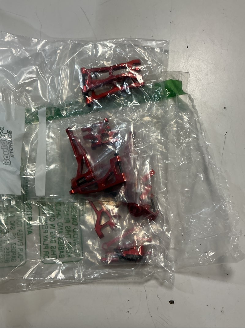 Condition photo showing As Is for metal aluminium spare part set for 1/16 hyper go/haiboxing/bezgar/deerc/jetwood rc car upgrades, alloy replacement accessory kit (red)