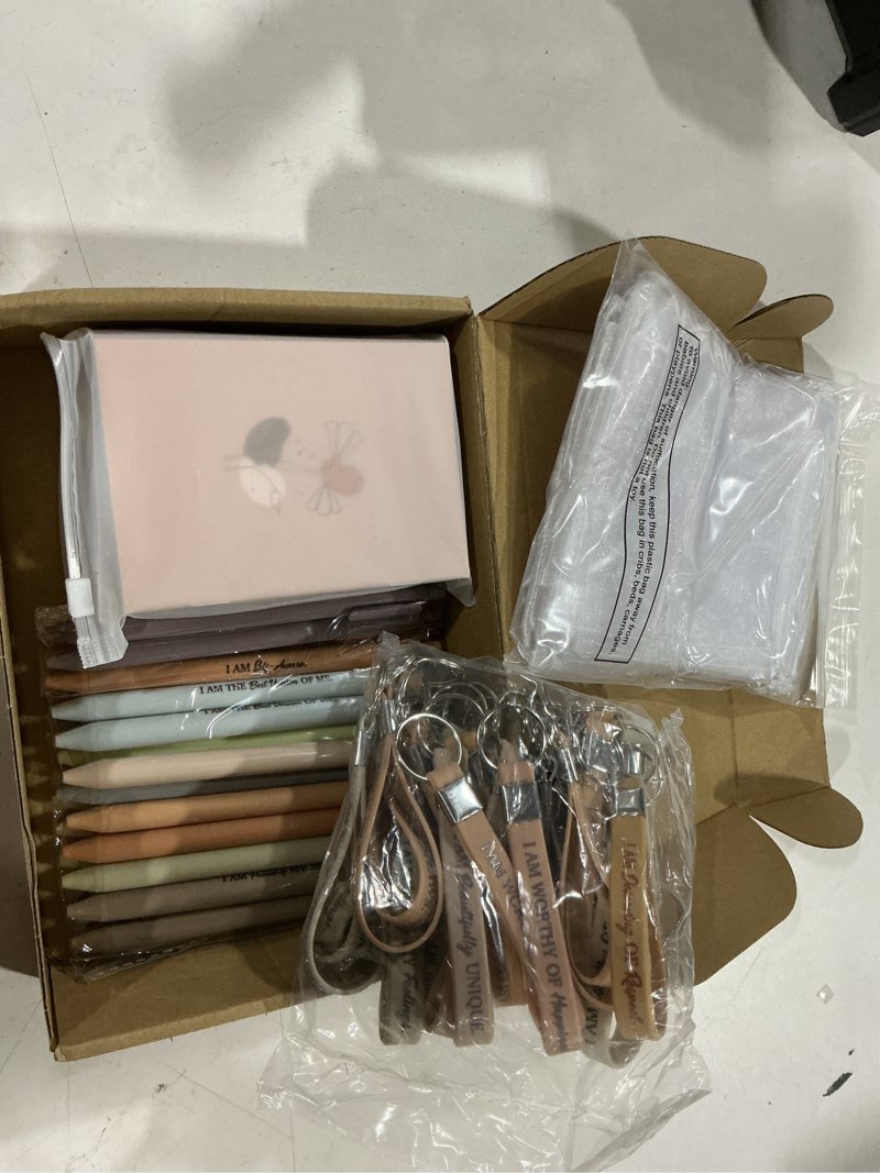 Condition photo showing Good Condition for mooliwe 24 set positive affirmation gift set gratitude notebooks with pens keychains small bags motivational party favors for adult women coworkers employee group (graceful) 24 graceful