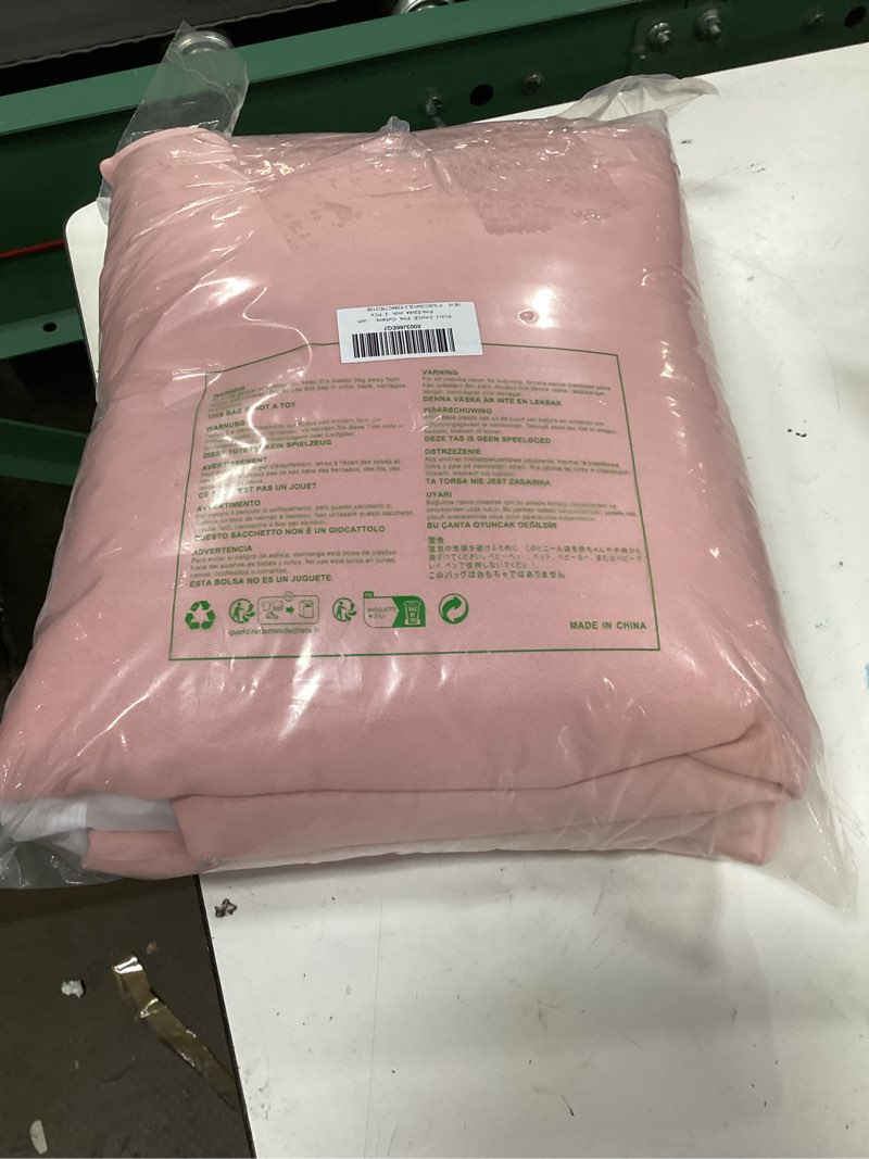 Condition photo showing Good Condition for pony dance pink curtains for nursery, double layer bow curtains with ruffle sheer overlay for girls bedroom,cute shabby chic room darkening drapes in coquette style,blush pink,52x84 inch, 2 pcs 52"w x 84"l (pack of 2) blush pink
