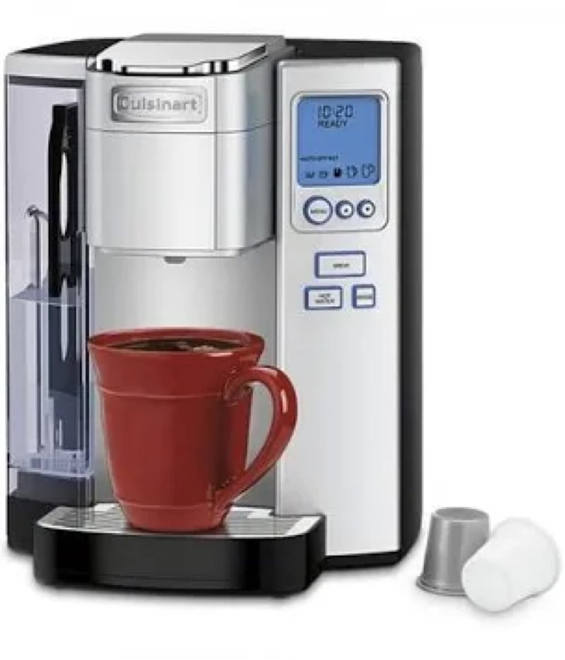 Cuisinart Premium Single Serve Brewer + Hot Water Coffee-Maker Combo