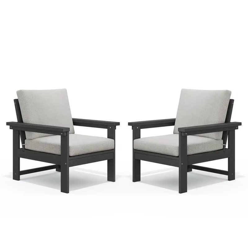 Grey.. POSSIBLY INCOMPLETE HARDWARE..GRANGE Poly Outdoor Sofa Armchairs Set of 2