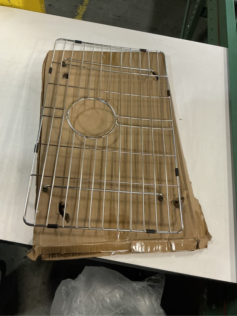 Condition photo showing As Is for TSIBOMU 22-1/4" x 13-3/8" Sink Protectors for Kitchen Sink, Single Bowl Sink Bottom Grid, 304 Stainl