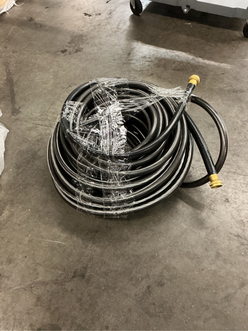 Condition photo showing As Is for neverkink teknor apex 5/8-in x 100-ft heavy-duty kink free vinyl gray coiled hose