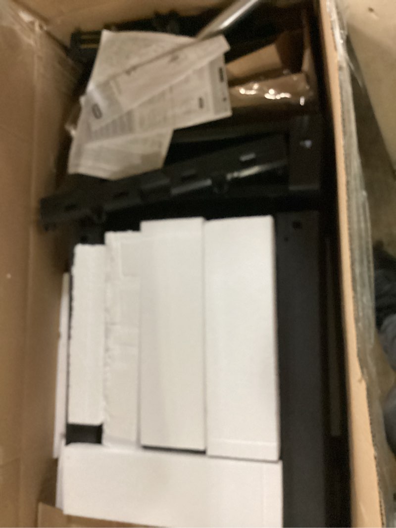 Condition photo showing As Is for Keter Unity XL Portable Outdoor Table with Stainless Steel Top for Kitchen Prep and Outdoor Storage Cabinet for Grilling Accessories, Dark Grey