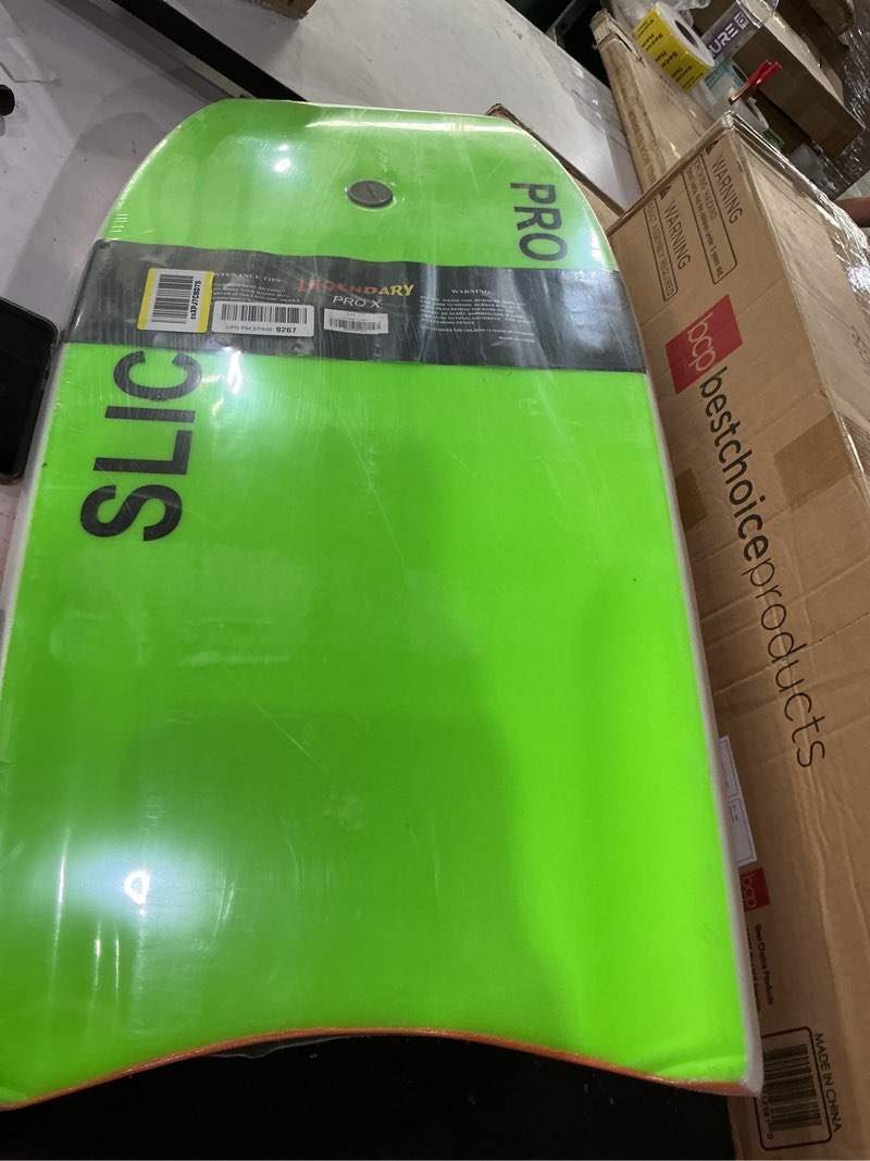Condition photo showing Good Condition for legendary pro x bodyboard for beach with hard slick bottom, boogie boards for kids & adults, heat sealed with eps core, leash 37" orange/green
