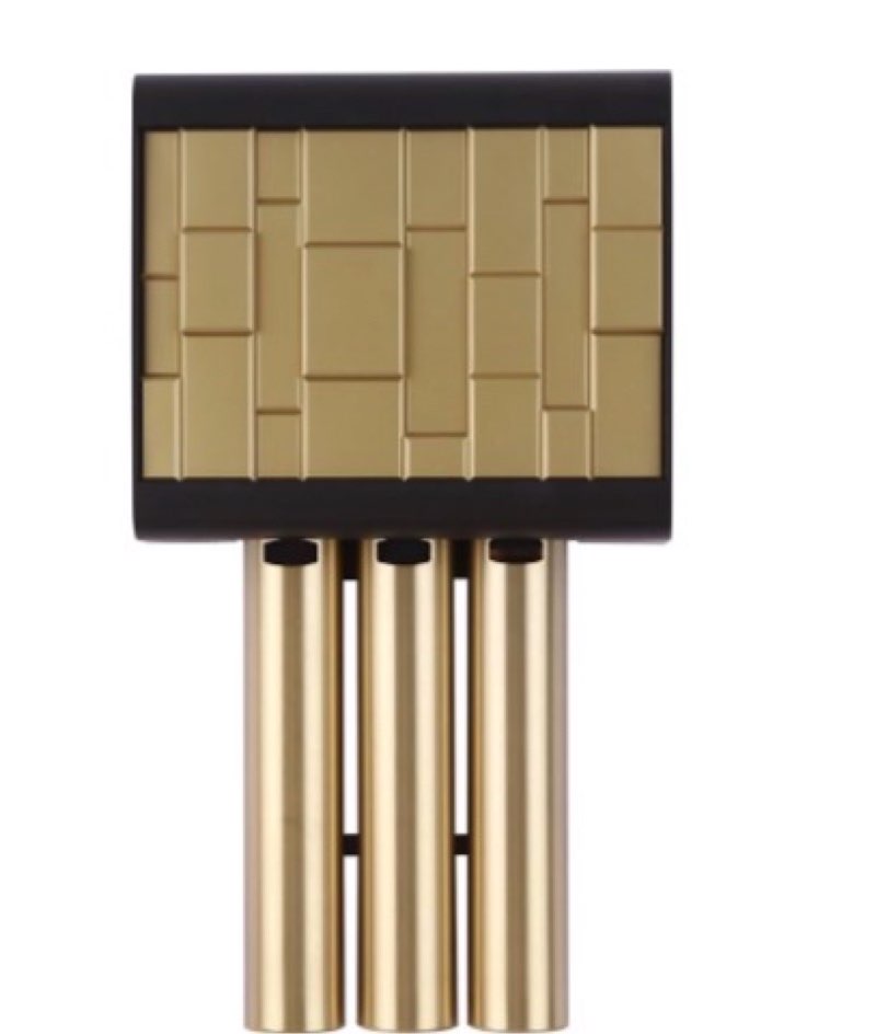 westminster 3 tube contemporary chime in flat black/satin brass