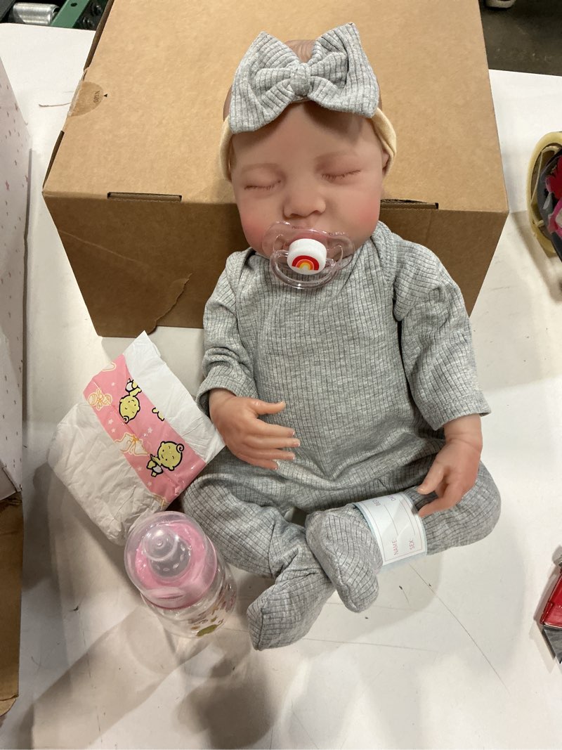 Condition photo showing Good Condition for SCOM Realistic Reborn Baby Dolls - 18 Inch Real Life Baby Girl, Silicone Doll with Squishy Weighted Body, Lifelike Newborn Baby Boy with Full Vinyl for Kids Age 3 4 5 6+ Gift Levi