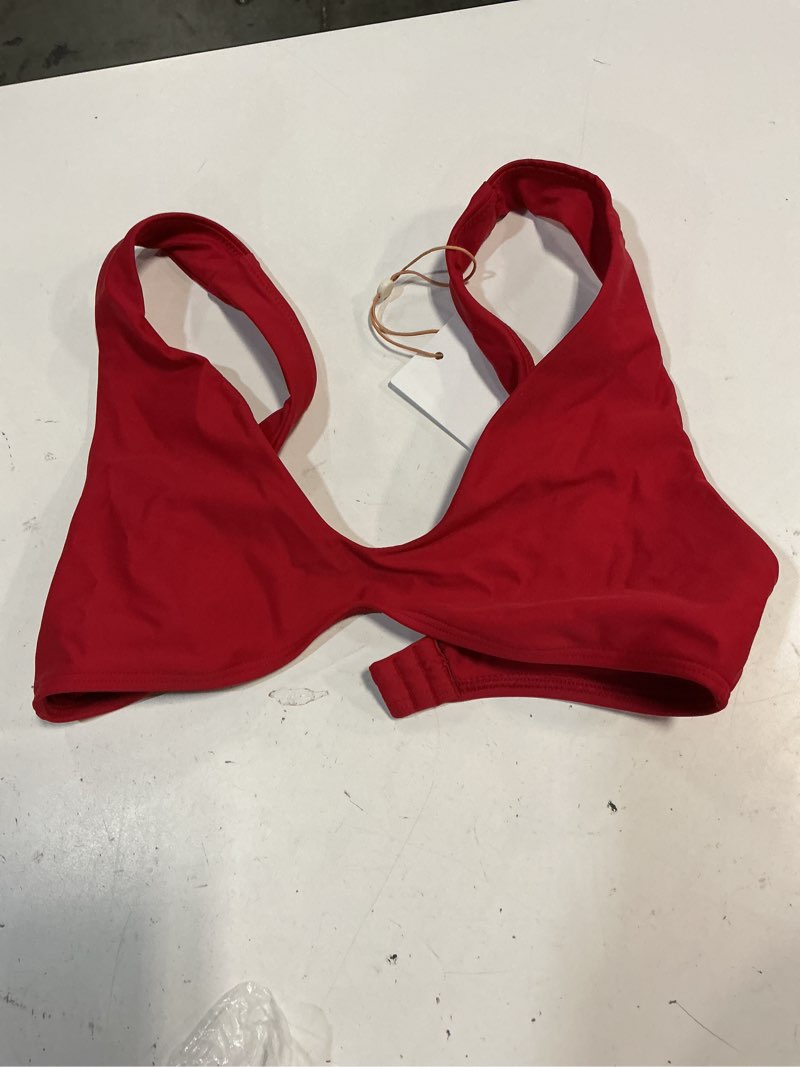 Condition photo showing Good Condition for quince italian plunge bikini top, s, cherry