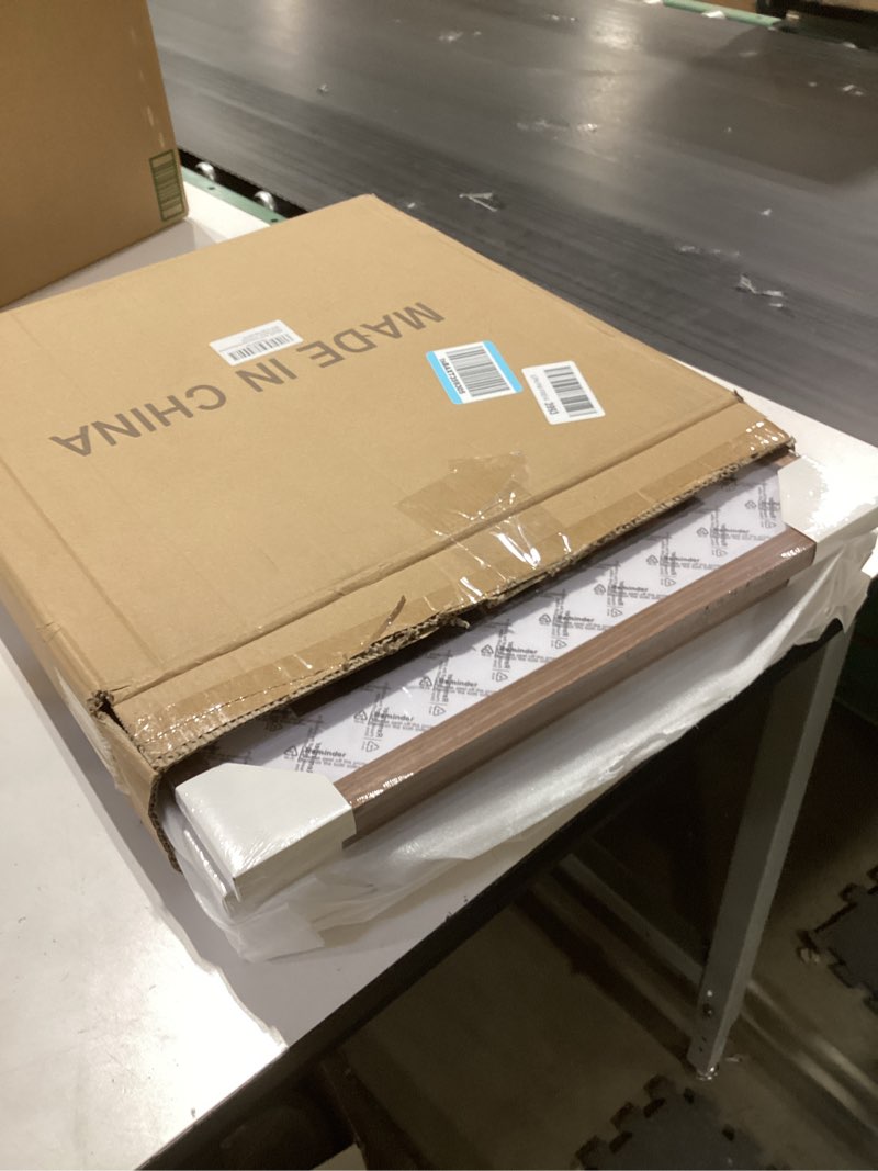 Condition photo showing New/Like New for KINLINK 16x16 Picture Frame, Brown Square Solid Wood Frames for Pictures 12x12 with Mat or 16x16 without Mat, Wall Display Photo Frames Brown Wood 4 Pack Brown Wood 16x16