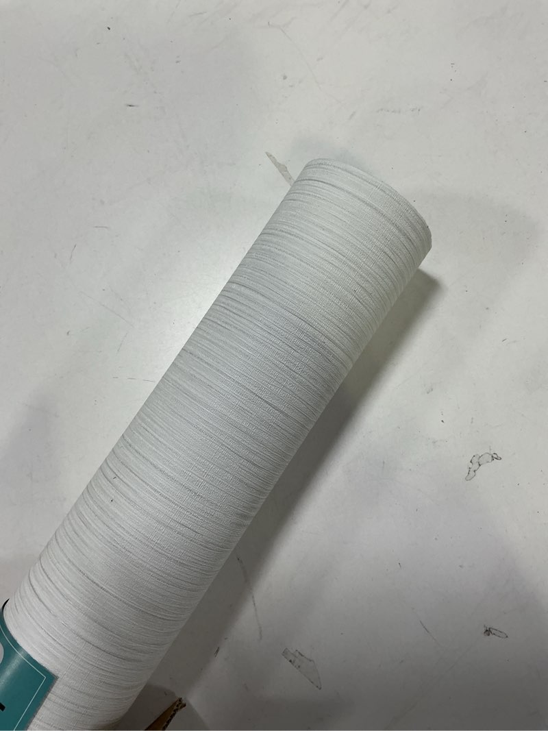 Condition photo showing Good Condition for Haimin Grasscloth Textured Wallpaper 24in X 393in Fabric Contact Paper White Wall Paper Linen Peel and Stick Self-Adhesive Thick Vinyl Embossed Film Wallpaper (White)