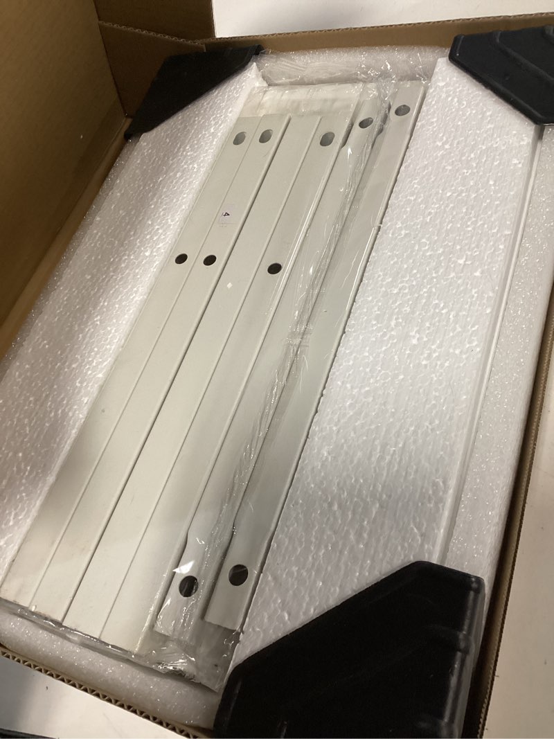 Condition photo showing Good Condition for YAOHUOO Dual Monitor Stand Riser, 39Inch Large Monitor Stands for 2 Monitors, Computer Monitor Stand, Wooden Desktop Oraganizer Shelf for Office Desk Computer,Laptop,TV White