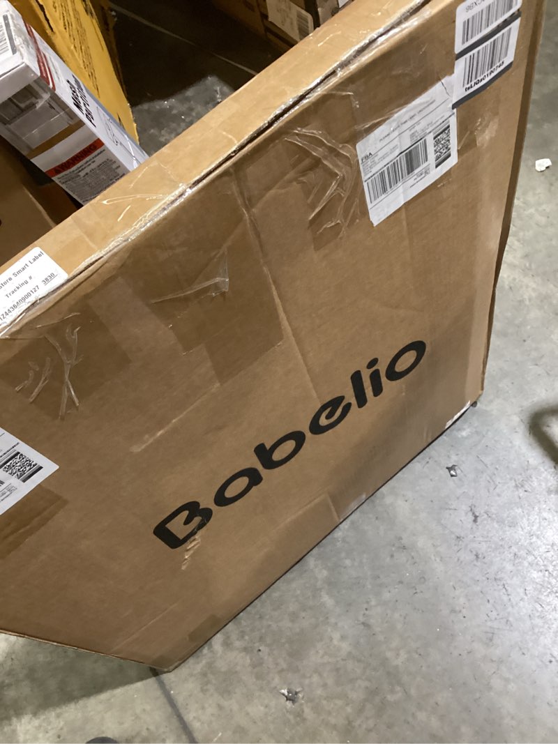 Condition photo showing As Is for babelio baby gate with adjustable cat door,29-43" auto close durable pet door for stairs,doorways and house,pressure mounted,easy install,effortless walk thru,white white 29-43" wide, 30" tall