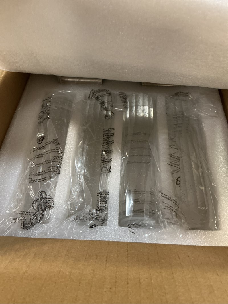 Condition photo showing Good Condition for modern led wall sconces set of two - 4000k dimmable crystal bathroom sconces wall lighting indoor brushed nickel vanity light fixture wall mount wall lights for bedroom living room,18 inch brushed nickel 2-pack